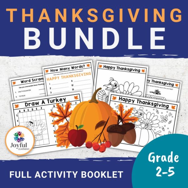 THANKSGIVING BUNDLE | Activity Booklet with Colouring, Drawing, Mazes, and more!