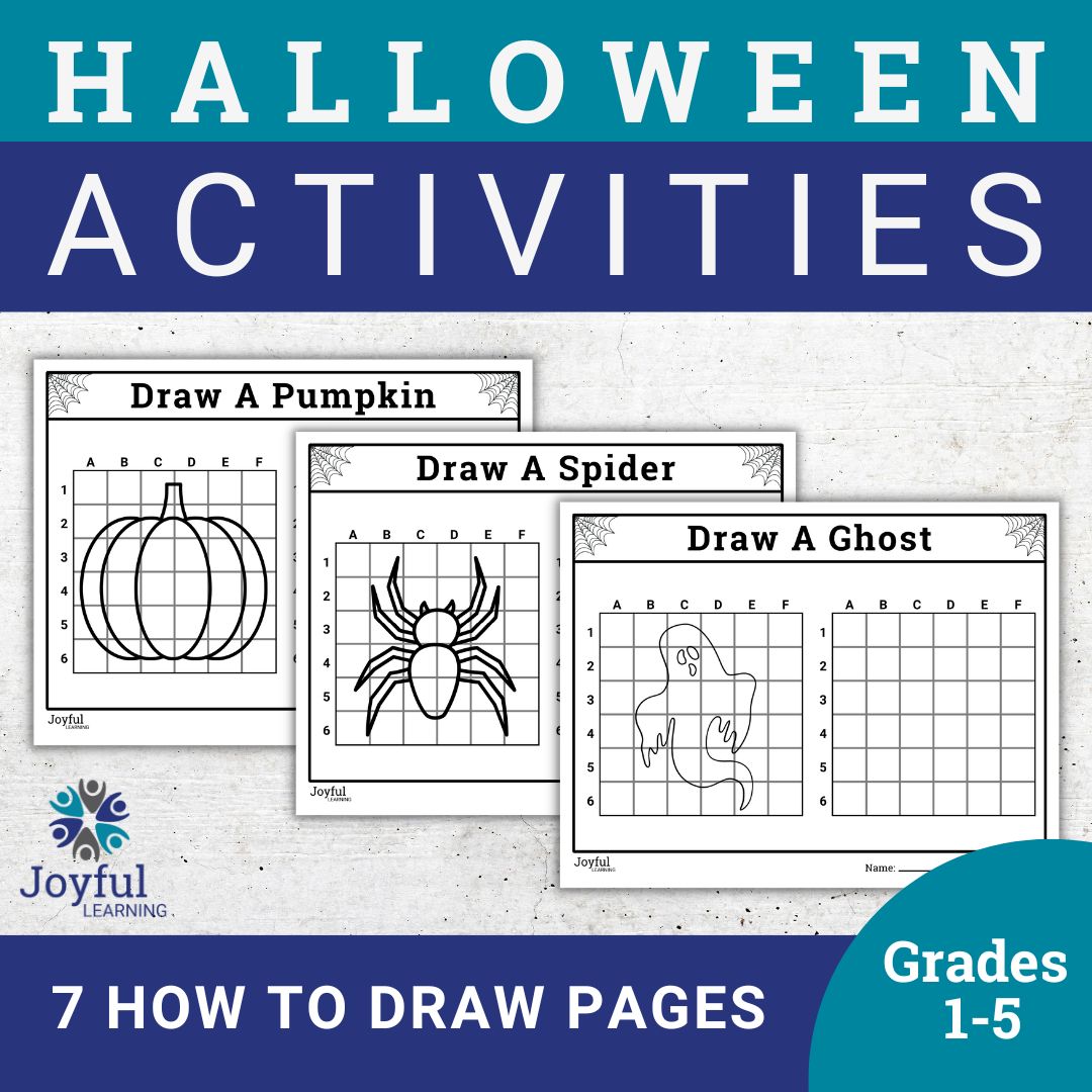 HALLOWEEN Guided Drawing Activities Ghost, Spider, Pumpkin, & more