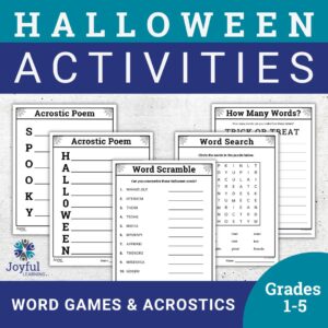 HALLOWEEN | Word Games, Word Search & Acrostic Poems